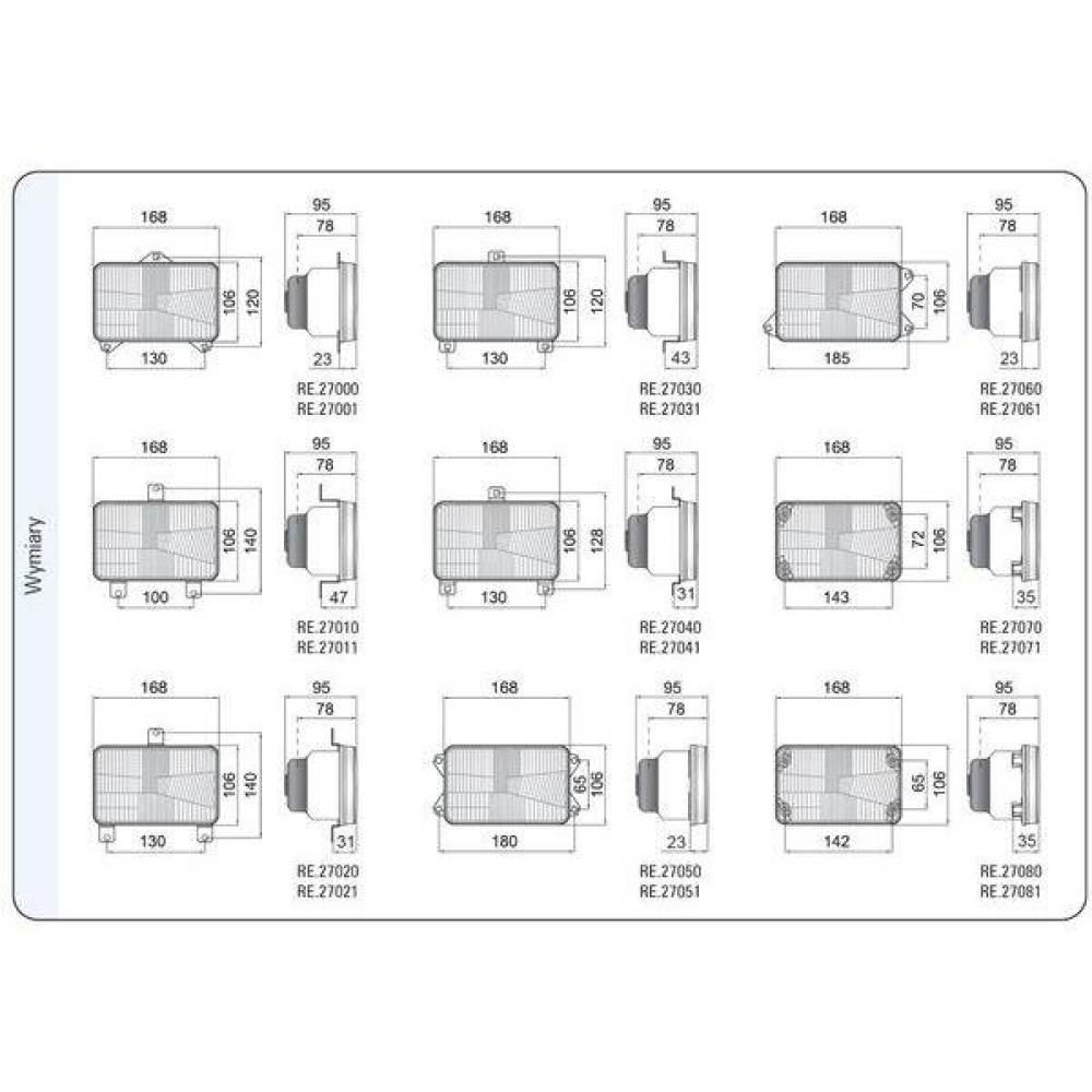Element optic 168x106 pentru far utilaje Claas, Lamborghini, Renault 27000 Wesem