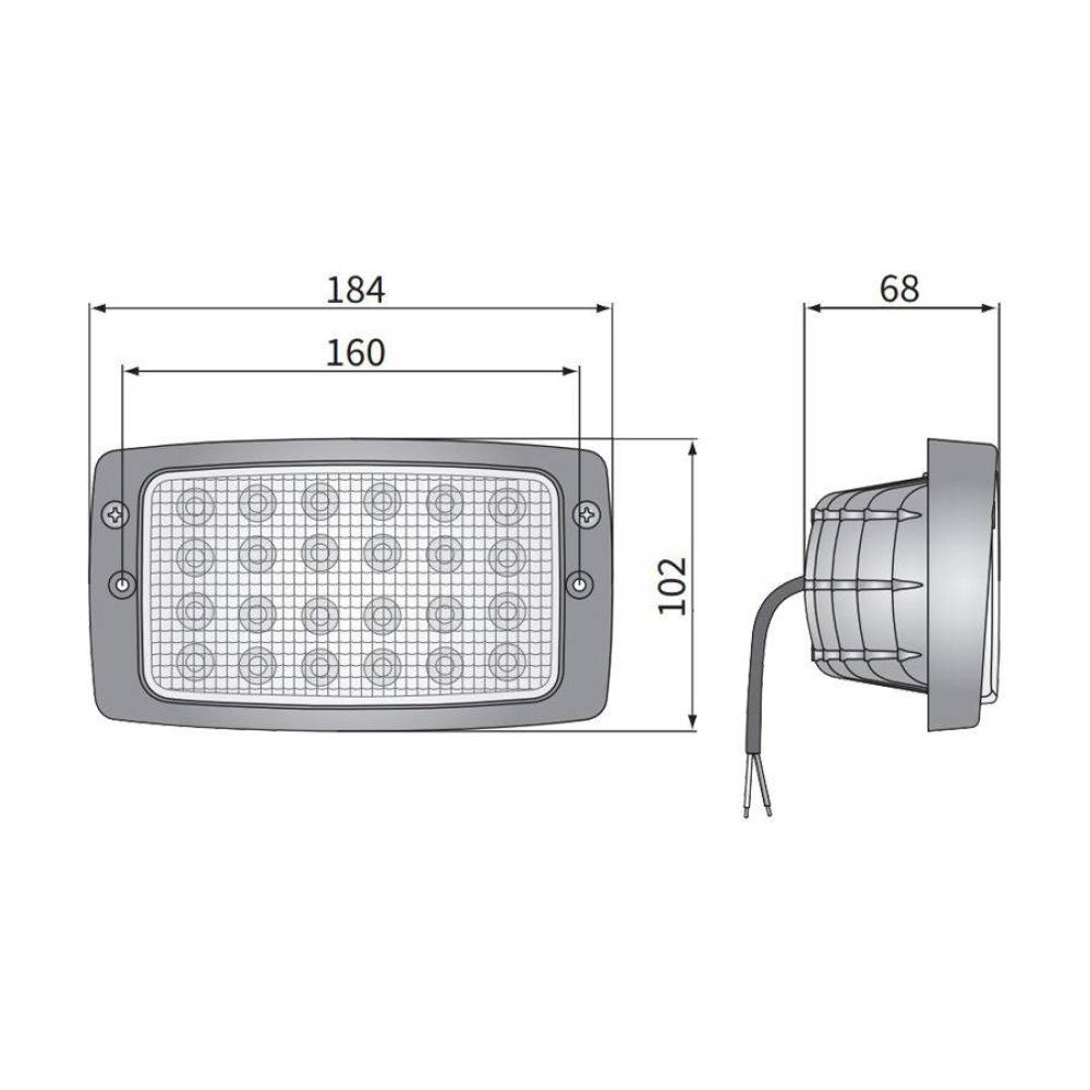Element optic Led cu rama CRP2A. 55350 Wesem, pentru far Zetor 25777, REPR1,