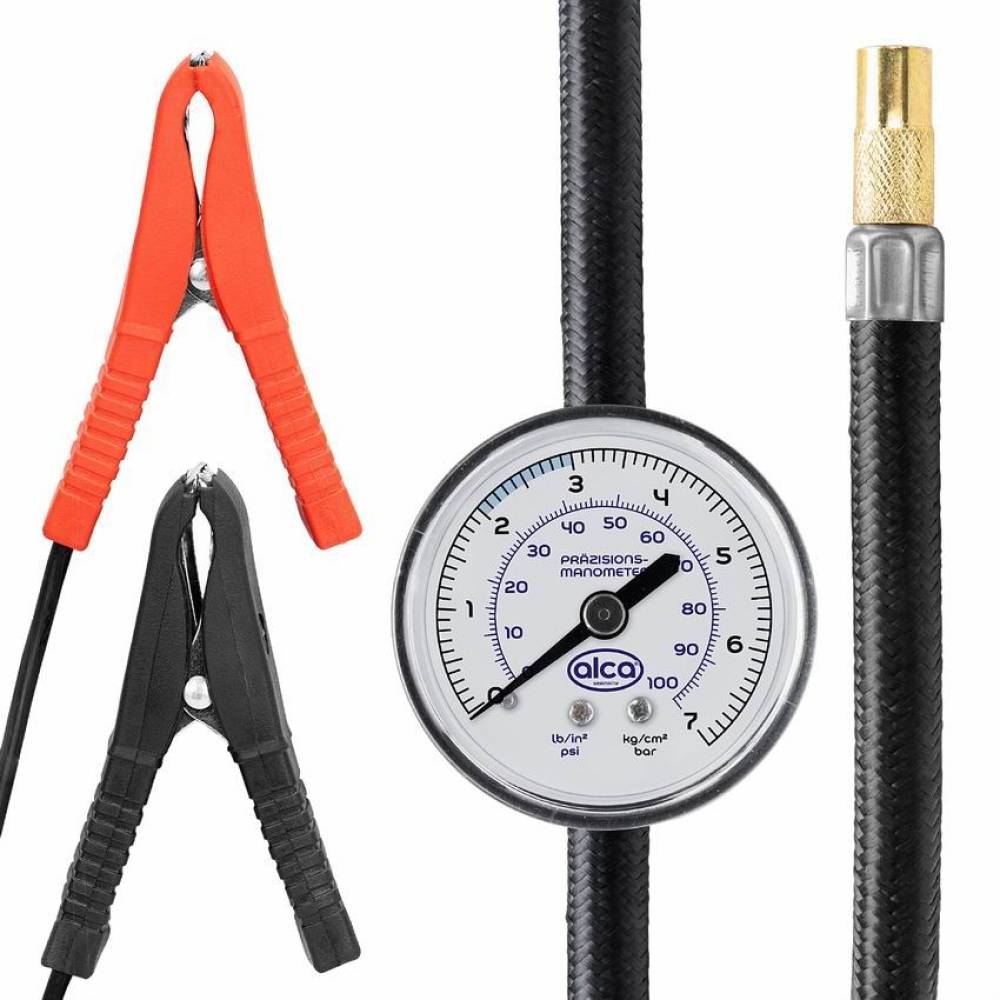 Compresor aer, auto 12V, cu 2 cilindri si lanterna, Kraft 60L/min 227.10 Alca