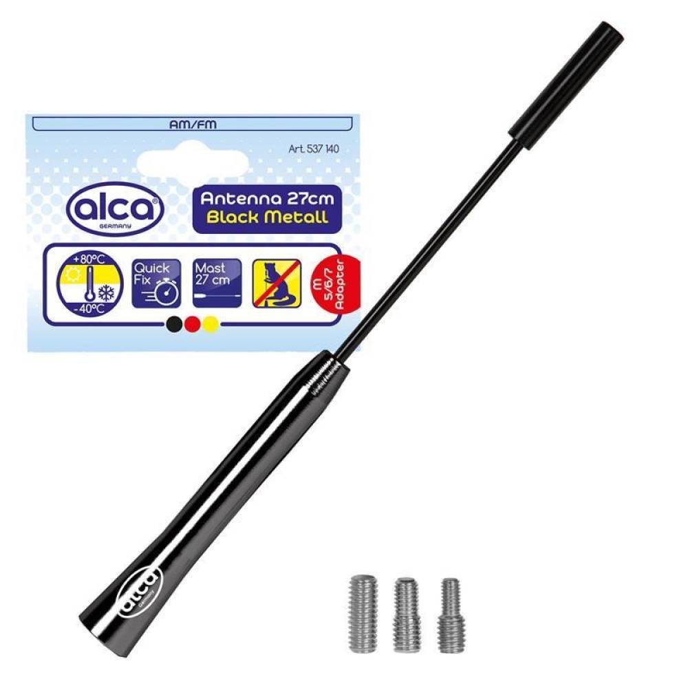 Tija antena 27cm, 3 adaptori 5, 6, 7mm neagra 537.14 Alca