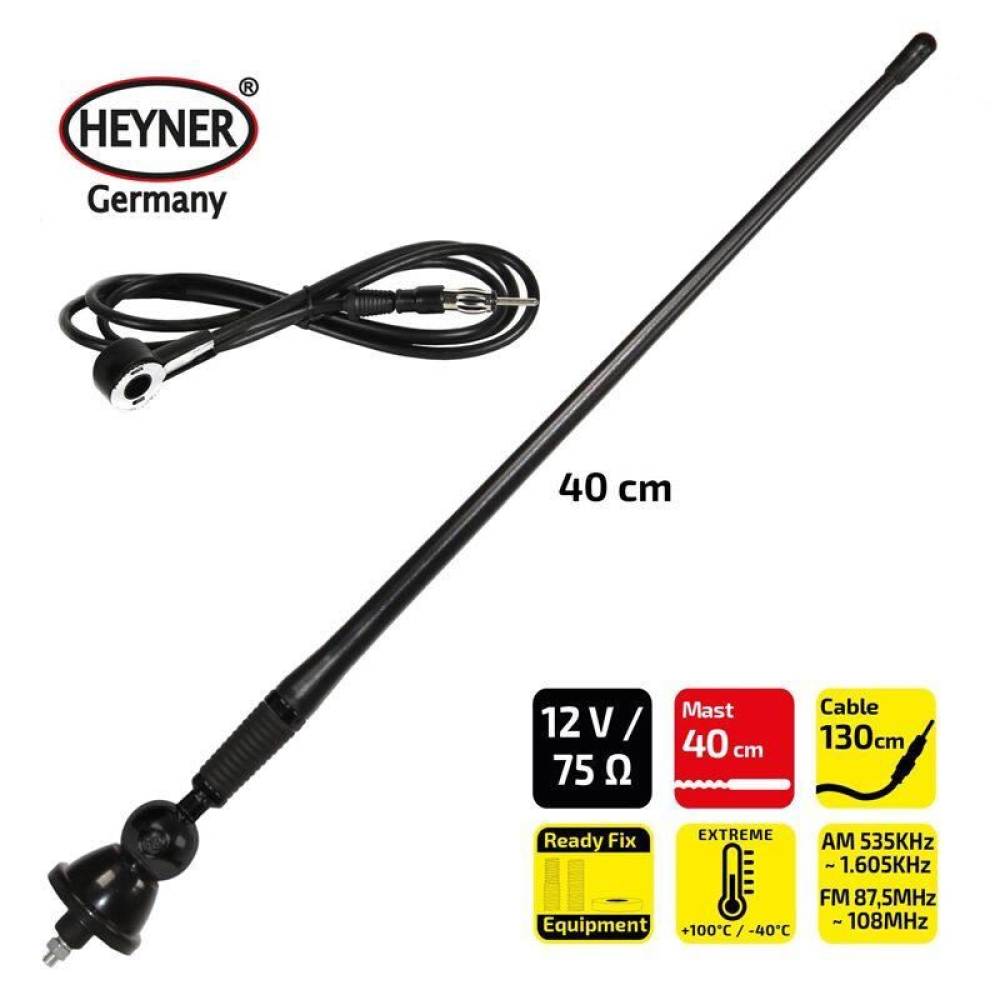 Antena flexibila 40cm cu cablu 1.3m 540.03 Heyner