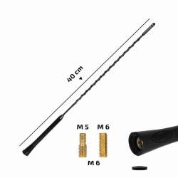 Tija antena 40cm, 3 adaptori, neagra Replacement Mast M 540.44 Heyner