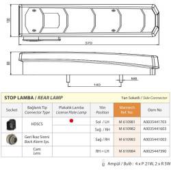 Lampa stop 370x130 model Mercedes Actros MP4, din 2013, dreapta, Mars 610982