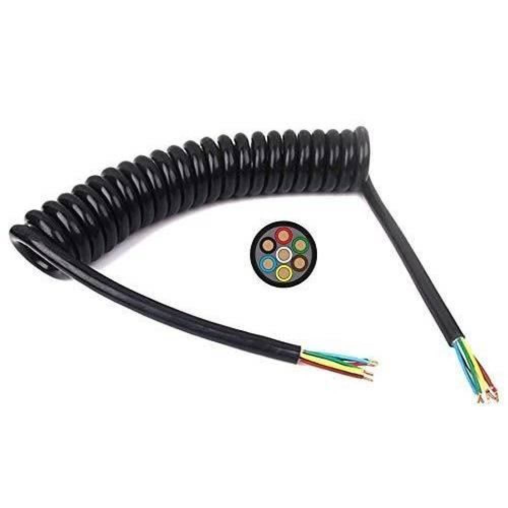 Cablu electric spiralat 7 fire, 2m, de la 15 la 130cm, 6 fire x1mm2 +1 fir 1.5mm2, QLY-S PS7/6x1+1.5mm2/2m Cablu electric spiralat 7 fire, 2m, de la 15 la 130cm, 6 fire x1mm2 +1 fir 1.5mm2, QLY-S PS7/6x1+1.5mm2/2m