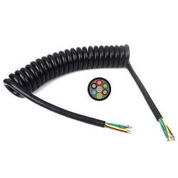 Cablu electric spiralat 7 fire, 2m, de la 15 la 130cm, 6 fire x1mm2 +1 fir 1.5mm2, QLY-S PS7/6x1+1.5mm2/2m