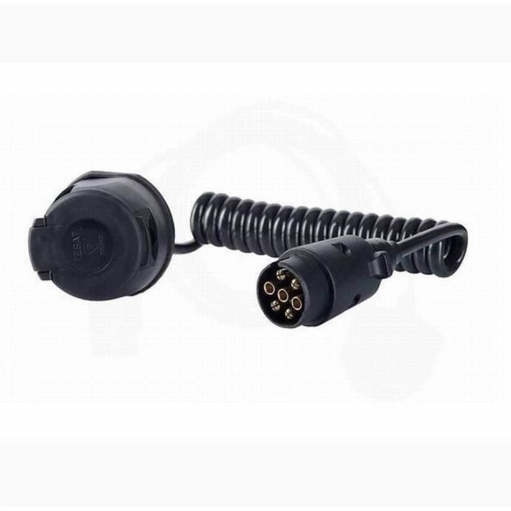 Cablu spiralat cu priza si fisa 7 pini, 12V, cablu 2.5m QLY-Spiralat PSP12WG/2,5 Hybsz