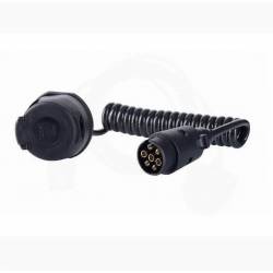 Cablu spiralat cu priza si fisa 7 pini, 12V, cablu 2.5m QLY-Spiralat PSP12WG/2,5 Hybsz