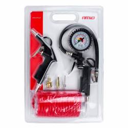 Set accesorii aer comprimat, pistol, manometru si furtun 02624 Amio