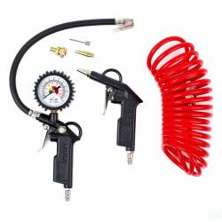 Set accesorii aer comprimat, pistol, manometru si furtun 02624 Amio
