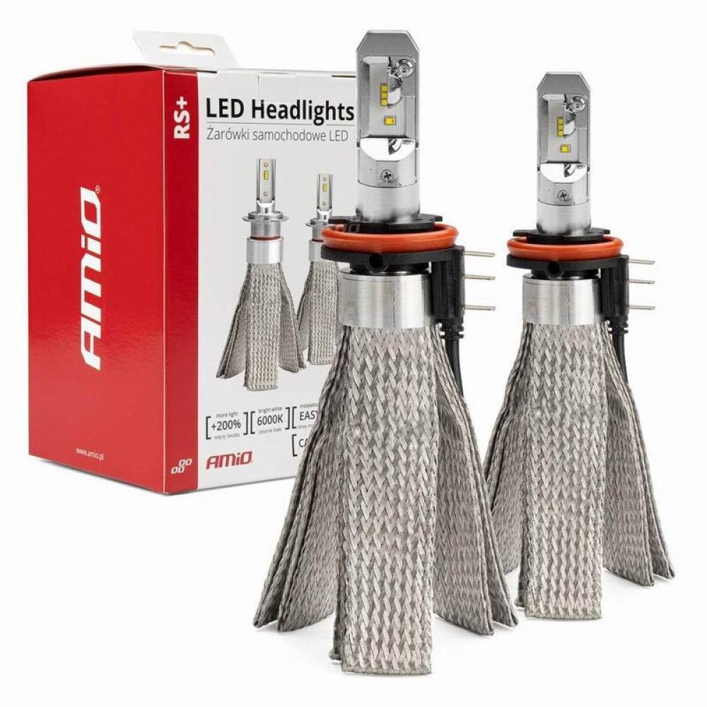 Set 2 becuri H15, LED, 9-16V, 50W, 3200lm, 6000K, Canbus, RS+ Series Slim, 01080 Amio