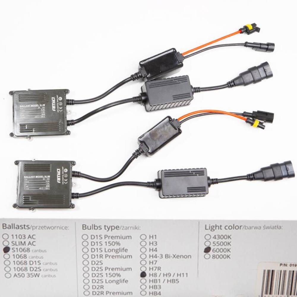 Instalatie xenon H8 H9 H11, 12V 6000K balast S1068 Canbus 01915 Amio