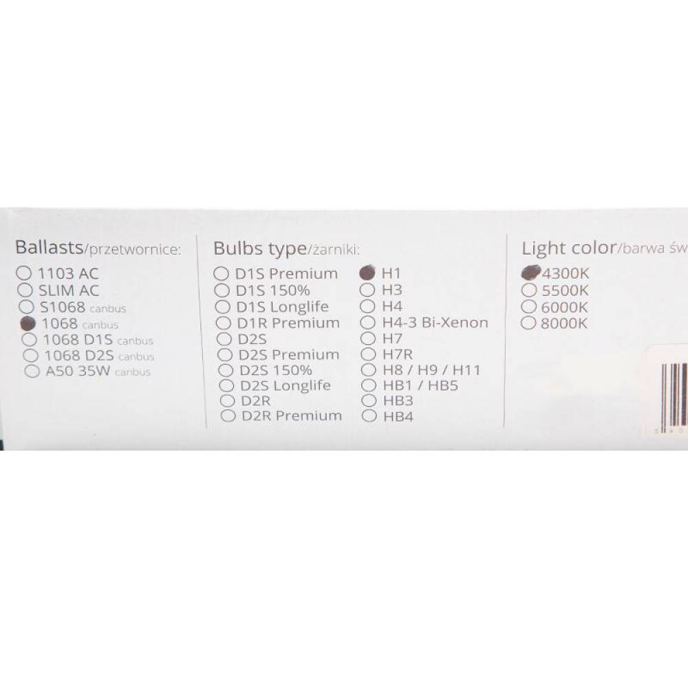 Instalatie xenon H1 12-24V 4300K balast 1068 Canbus 01784 Amio