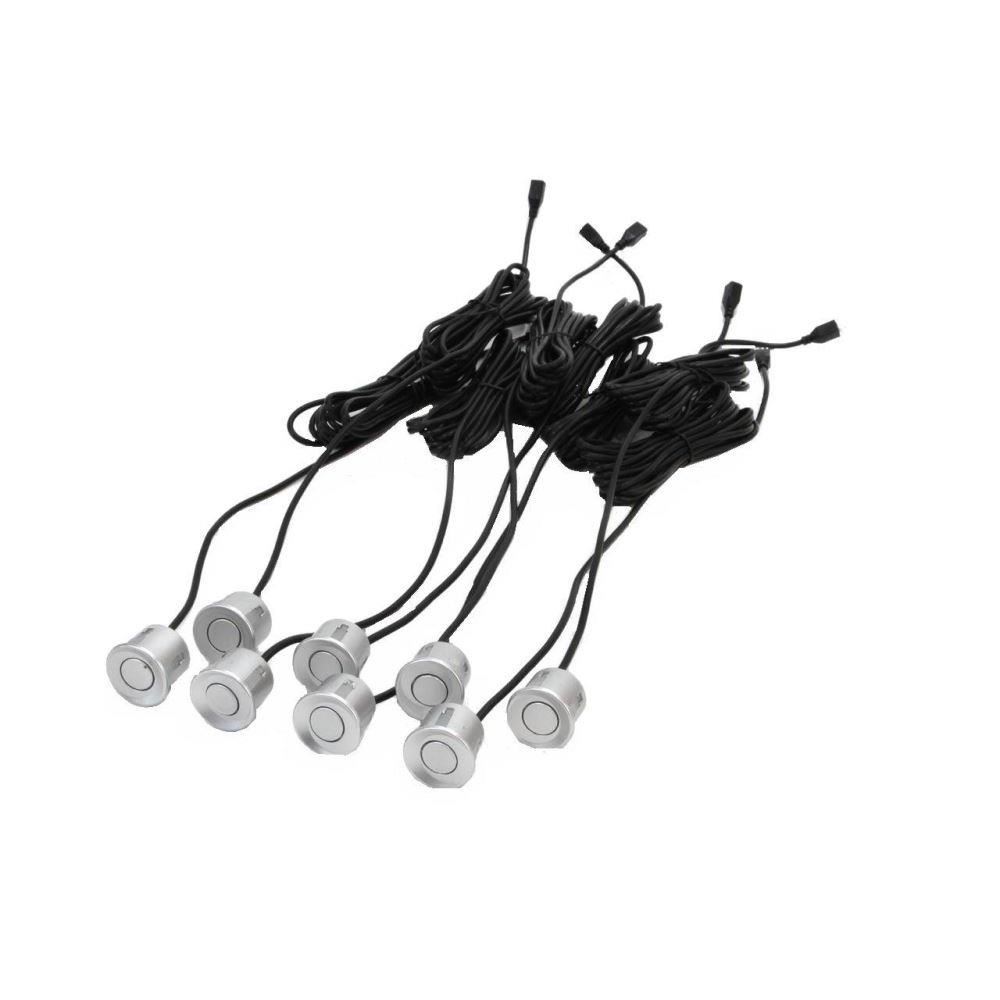 Set 8 senzori parcare, spate si fata, argintii, fi22, cu avertizor sonor 01596 Amio