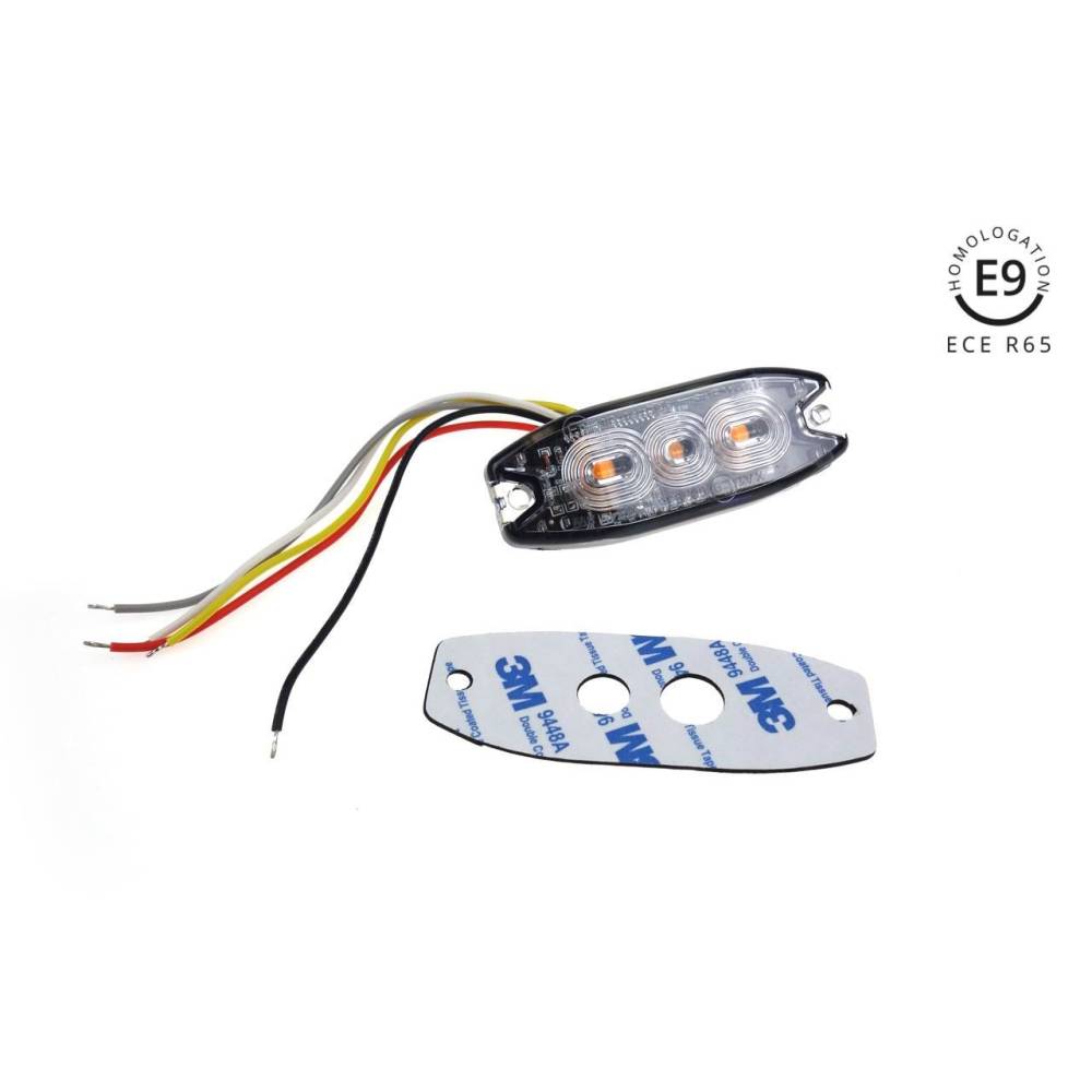 Proiector stroboscopic 3 LED-uri, 12-24V, 9W, 82x30, subtire, 02297 Amio