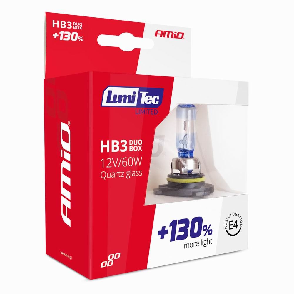 Set 2 becuri HB3 12V 60W, extra 130%, Limited Duo box 02103 Amio