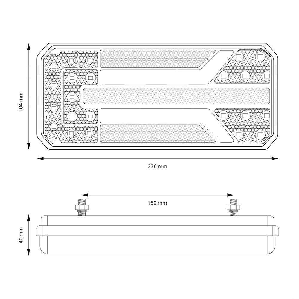 Lampa stop 236x104 LED, 5 functii, cu semnalizare dinamica, stanga-dreapta 02472/02473 Amio Lampa stop 236x104 LED, 5 functii, cu semnalizare dinamica, stanga-dreapta 02472/02473 Amio
