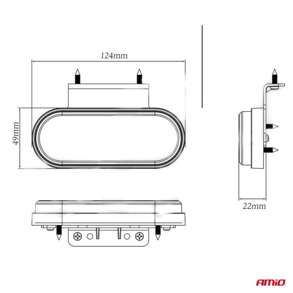 Lampa gabarit 124x49 LED cu suport, alba 02375 Amio