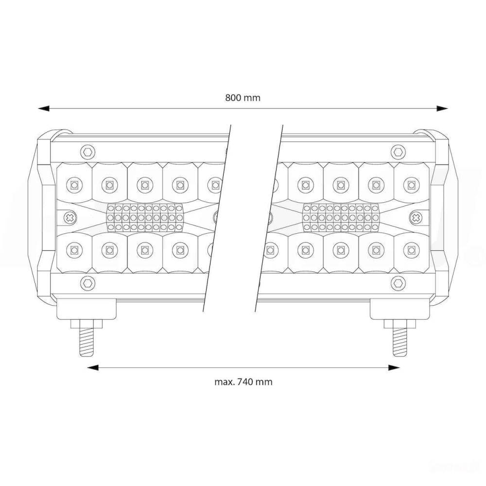 Proiector LED Bar 800x74 COMBO, 220 LED-uri, 660W, 66000lm, Awl31 02545 Amio