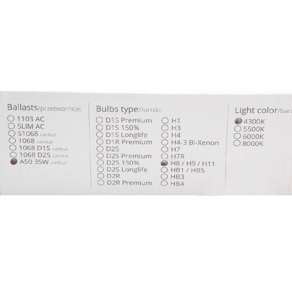 Instalatie xenon H8 H9 H11 12V 4300K, balast A50, Canbus Amio 02769