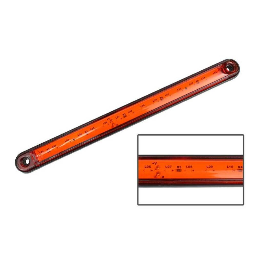 Lampa gabarit 240x21mm, cu LED, 12-24V, galbena FormPlas FR0306-S