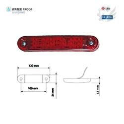 Lampa gabarit 130x24, 18 Leduri, rosie, 12-24V, Yuce YP-138-K