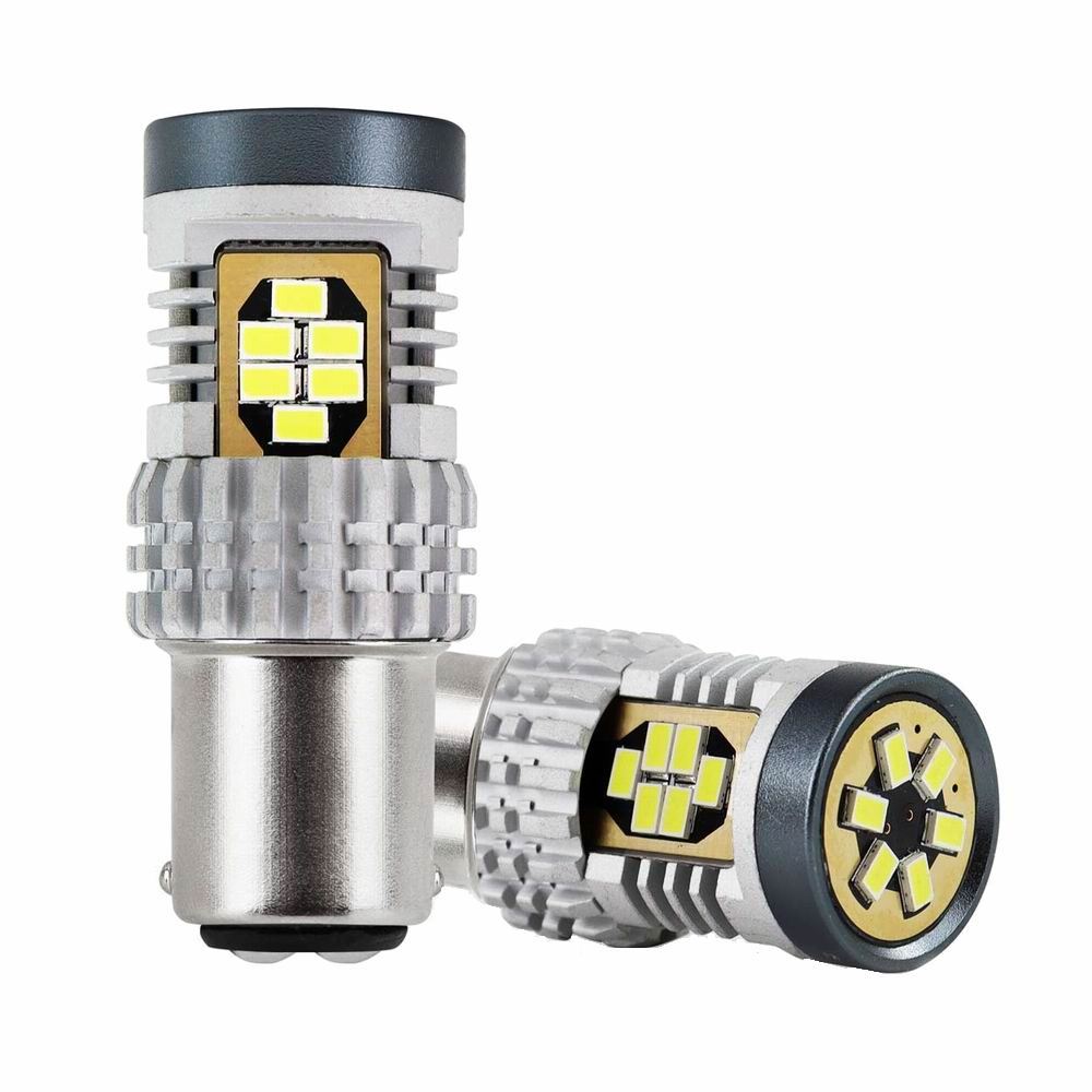 Set 2 becuri stop frana 24 LED-uri 12/24V, P21/5W BAY15d Canbus 02798 Amio