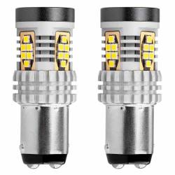 Set 2 becuri stop frana 24 LED-uri 12/24V, P21/5W BAY15d Canbus 02798 Amio