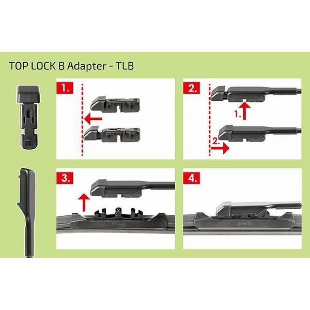 Adaptor stergatoare TOP LOCK B TL-B, set 2buc Heyner 300.030 300030