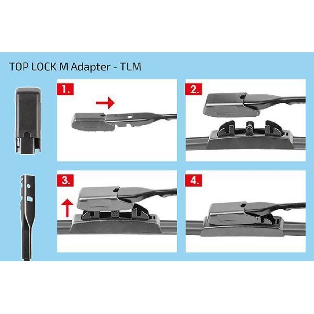 Adaptor stergatoare TOP LOCK M, TL-M, set 2buc Heyner 300.930 300930