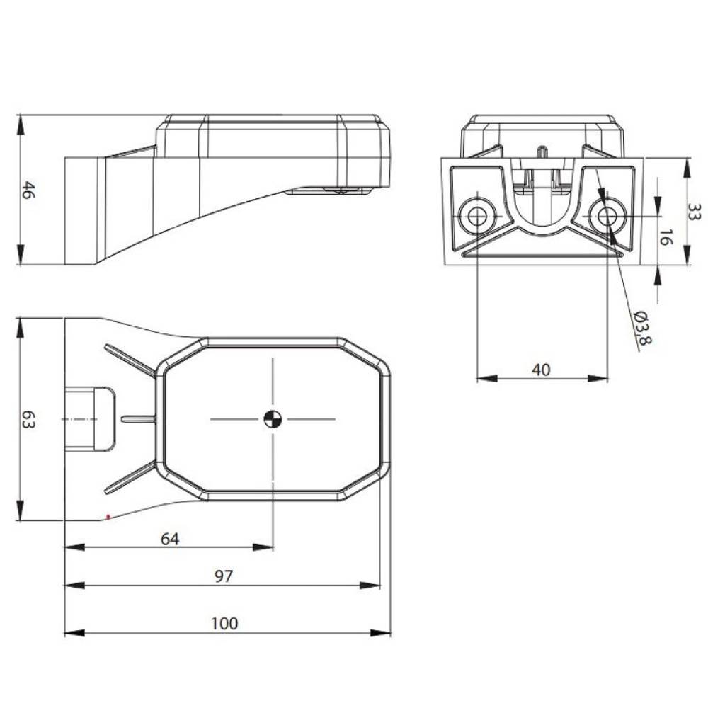 Lampa gabarit 63x63 cu LED, cu suport lateral,rosie FT-069 C1 Fristom