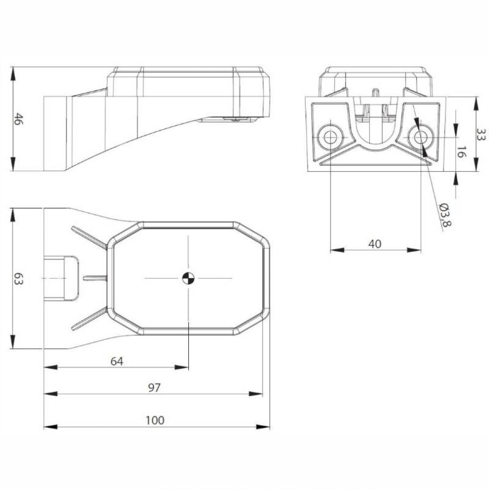 Lampa gabarit 63 x 63 cu Led, cu suport lateral, alba FT-069 B1 Fristom Lampa gabarit 63 x 63 cu Led, cu suport lateral, alba FT-069 B1 Fristom