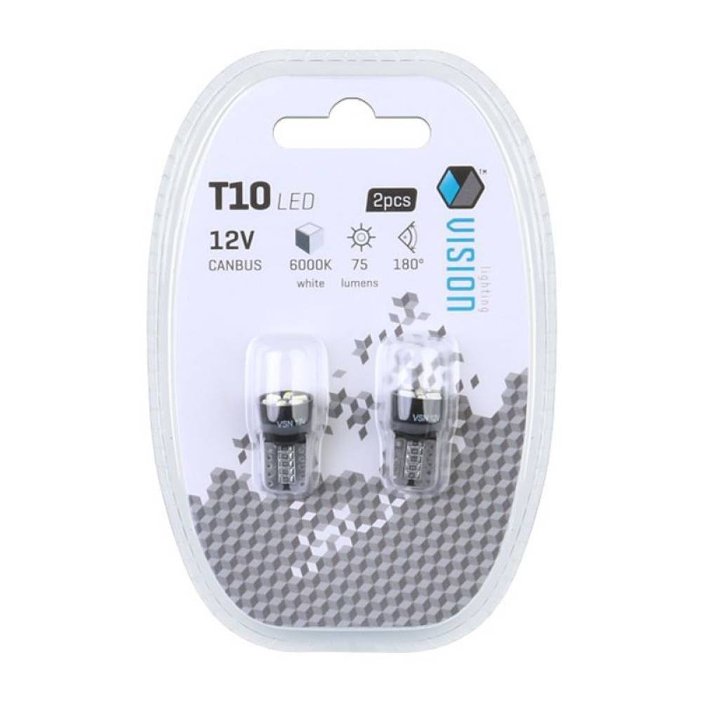 Set 2 becuri T10, cu 6 Led 12V W5W Canbus Vision 58248 Carmotion Set 2 becuri T10, cu 6 Led 12V W5W Canbus Vision 58248 Carmotion