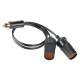 Stecher DIN cu 2 prize 12/24V, tip Y, cu 2 fire 2x36cm 86119 Carmotion