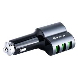 Incarcator auto 3 USB-uri si 1 priza 12V-24V, AutoID, cablu 1m USB, USB C, MyWay 63003 Carmotion