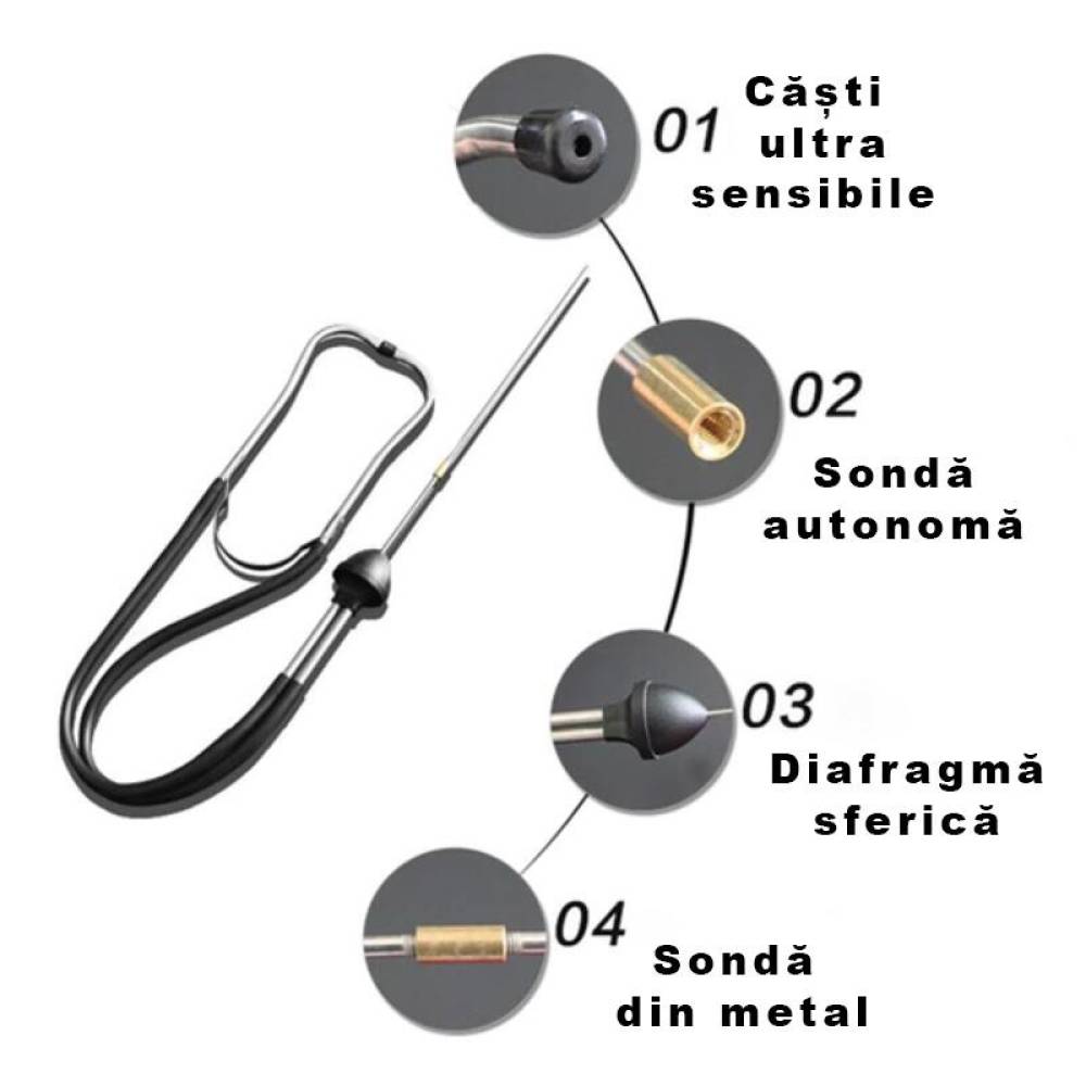 Stetoscop auto, tester diagnoza sunet motor, cutie viteza, 58678 Carmotion Stetoscop auto, tester diagnoza sunet motor, cutie viteza, 58678 Carmotion