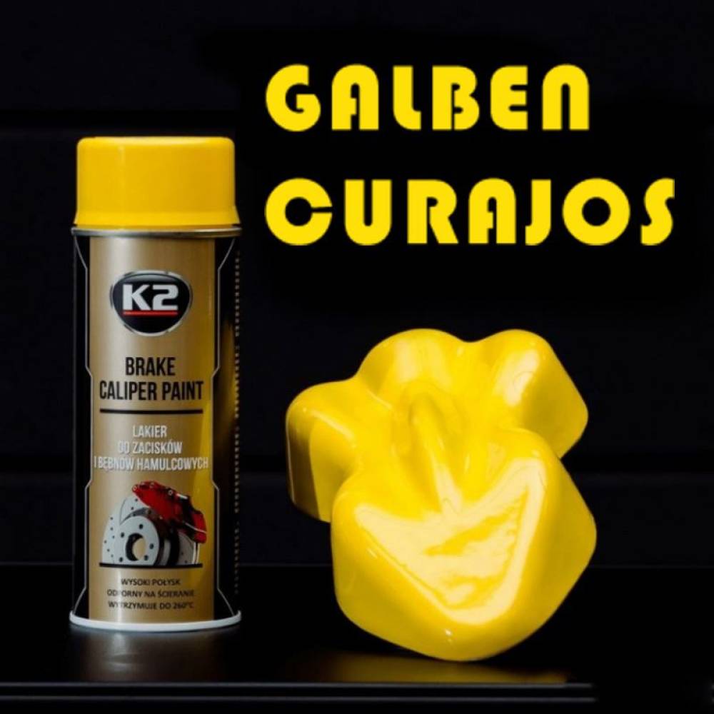 Spray vopsea etriere, temperaturi inalte 400ml galben Brake Caliper K2 L346ZO