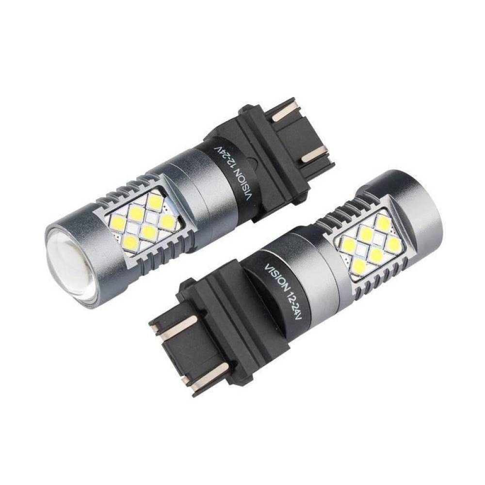 Set 2 becuri T25 LED 12 - 24V P27 7W Canbus Vision 58343 Carmotion