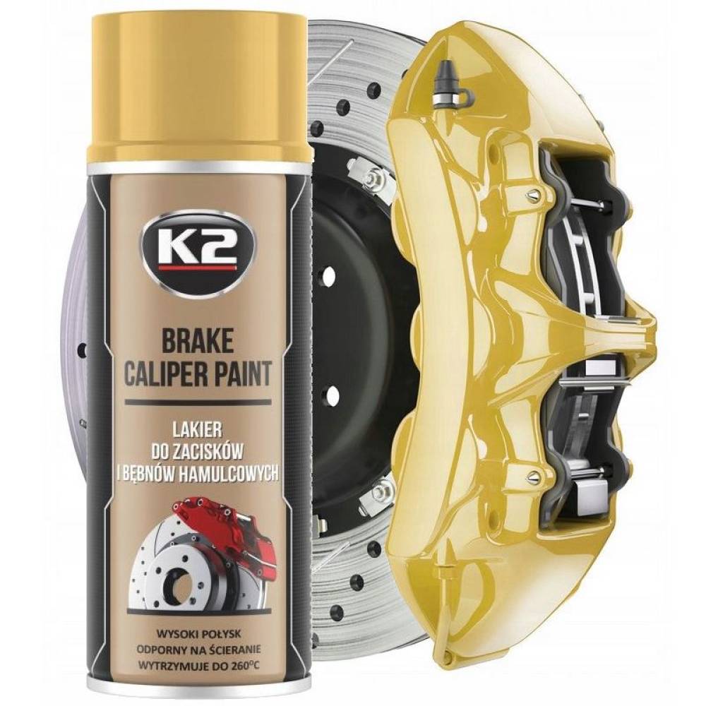 Spray vopsea etriere, temperaturi inalte 400ml, auriu Brake Caliper K2 L346ZL