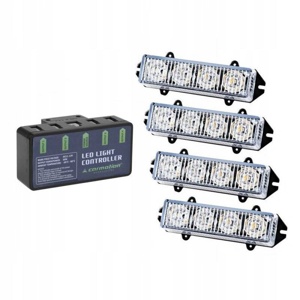 Set 4 proiectoare stroboscopice, LED 12V, 100x20, 86662 Carmotion