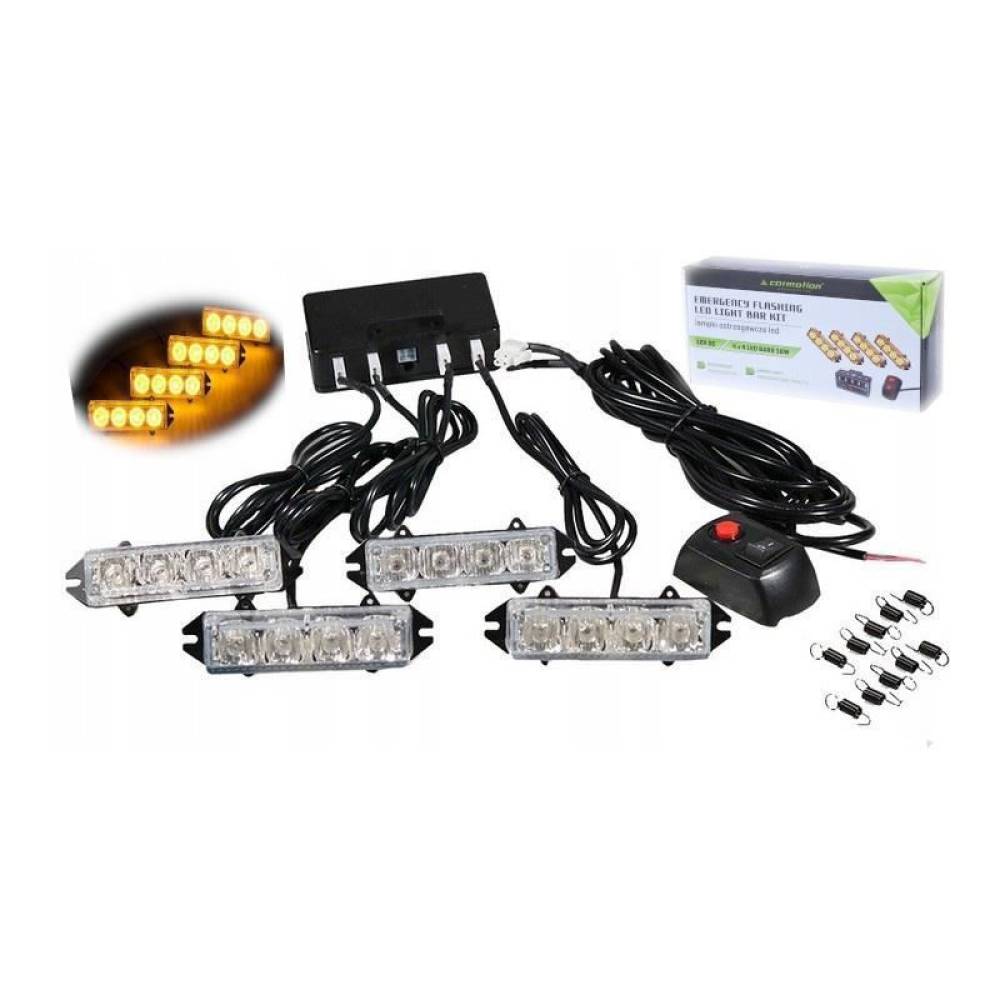 Set 4 proiectoare stroboscopice, LED 12V, 100x20, 86662 Carmotion