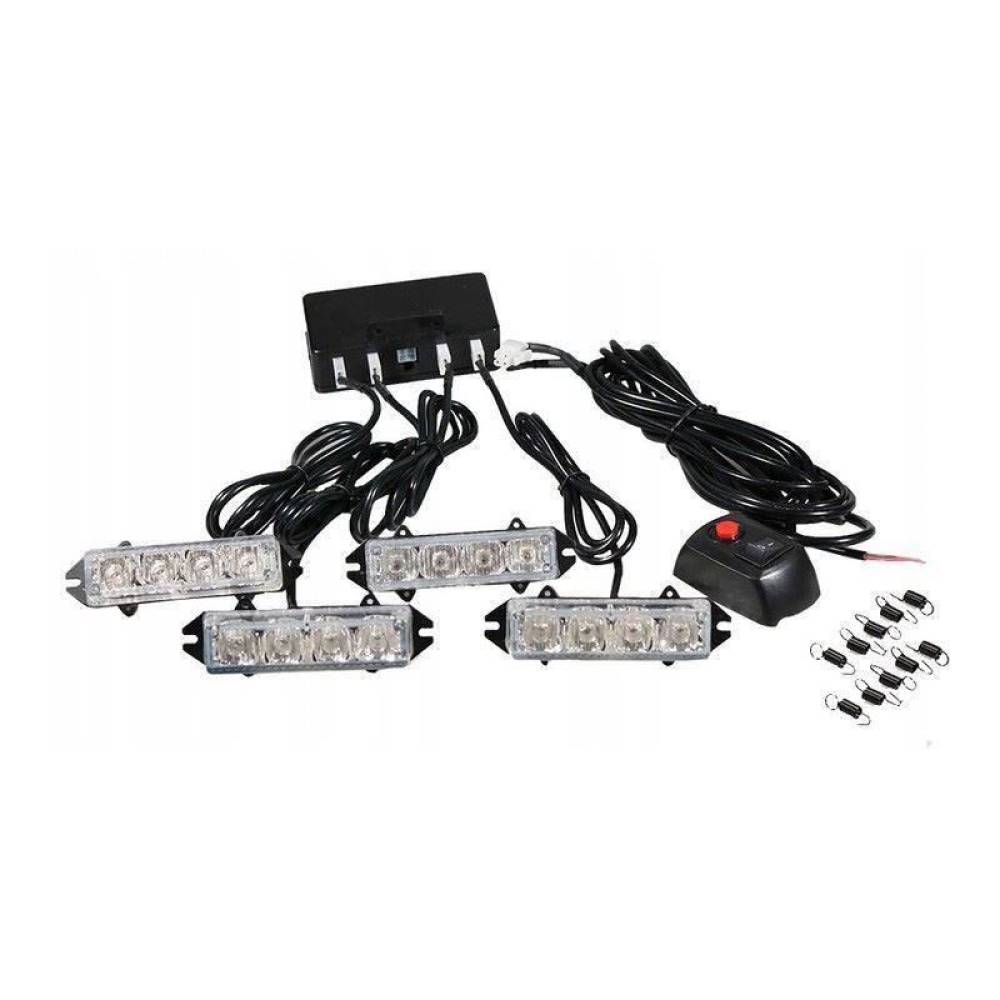 Set 4 proiectoare stroboscopice, LED 12V, 100x20, 86662 Carmotion