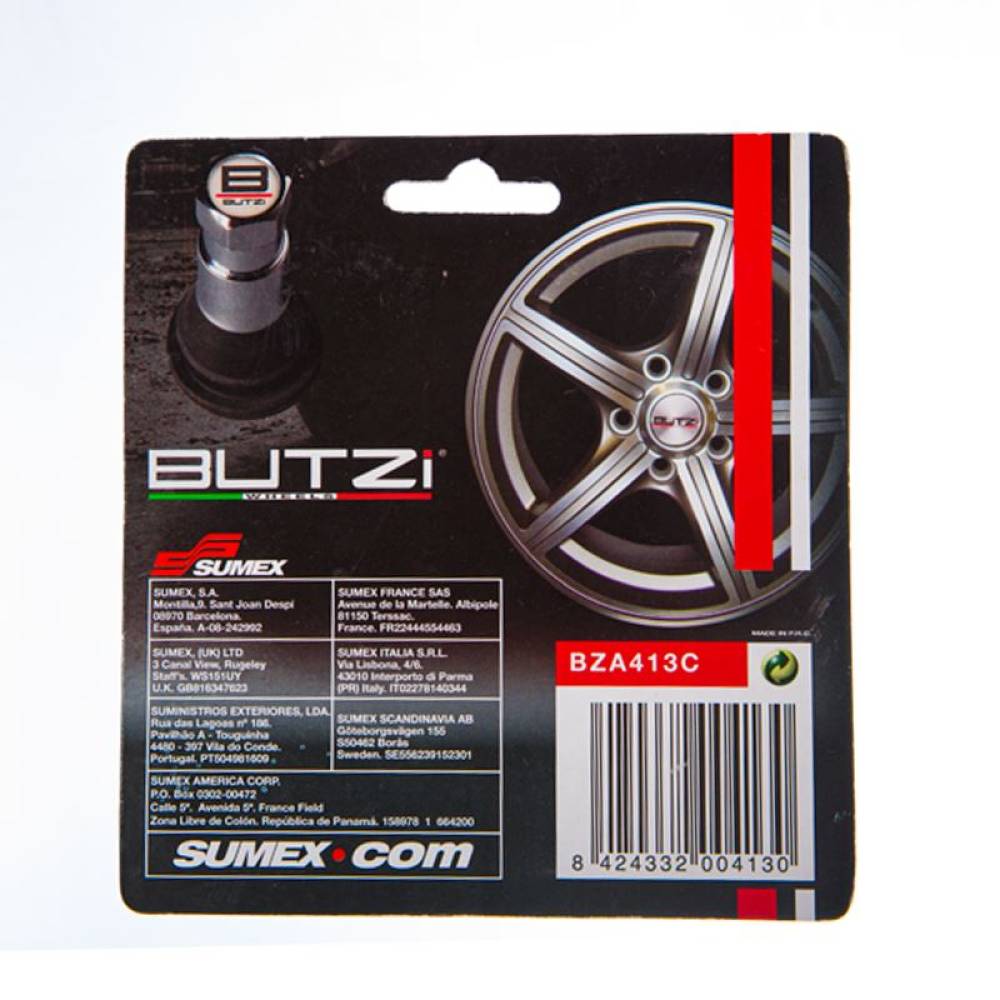 Set 4 valve turism tubeless TR413C, cromata, BZA413C BUTZI