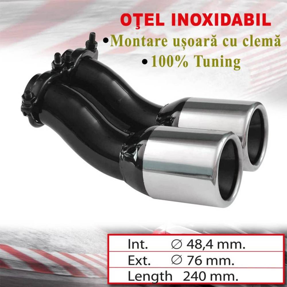 Ornament toba interior 48, L240, dublu, tip VW, Audi, 4008035 RaceSport