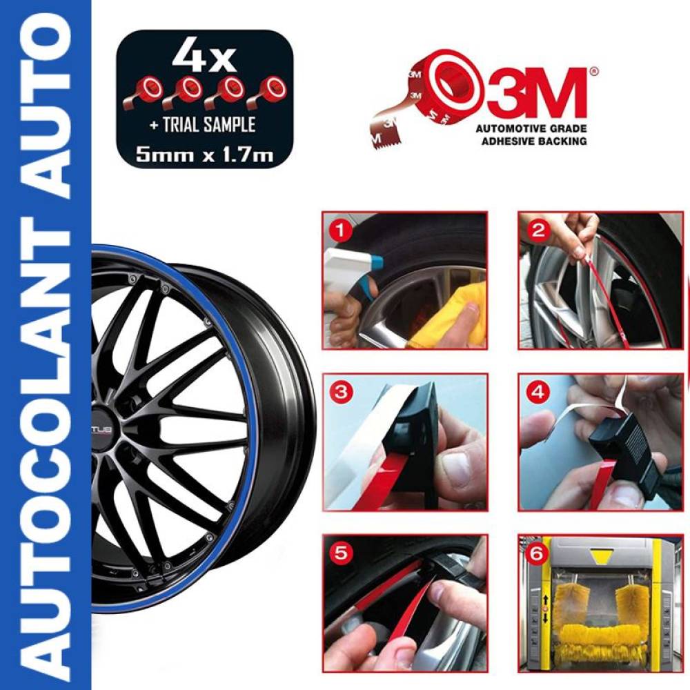 Autocolant ornament jante albastru, 4 role 5mm x 1.7m BZA56BL Butzi