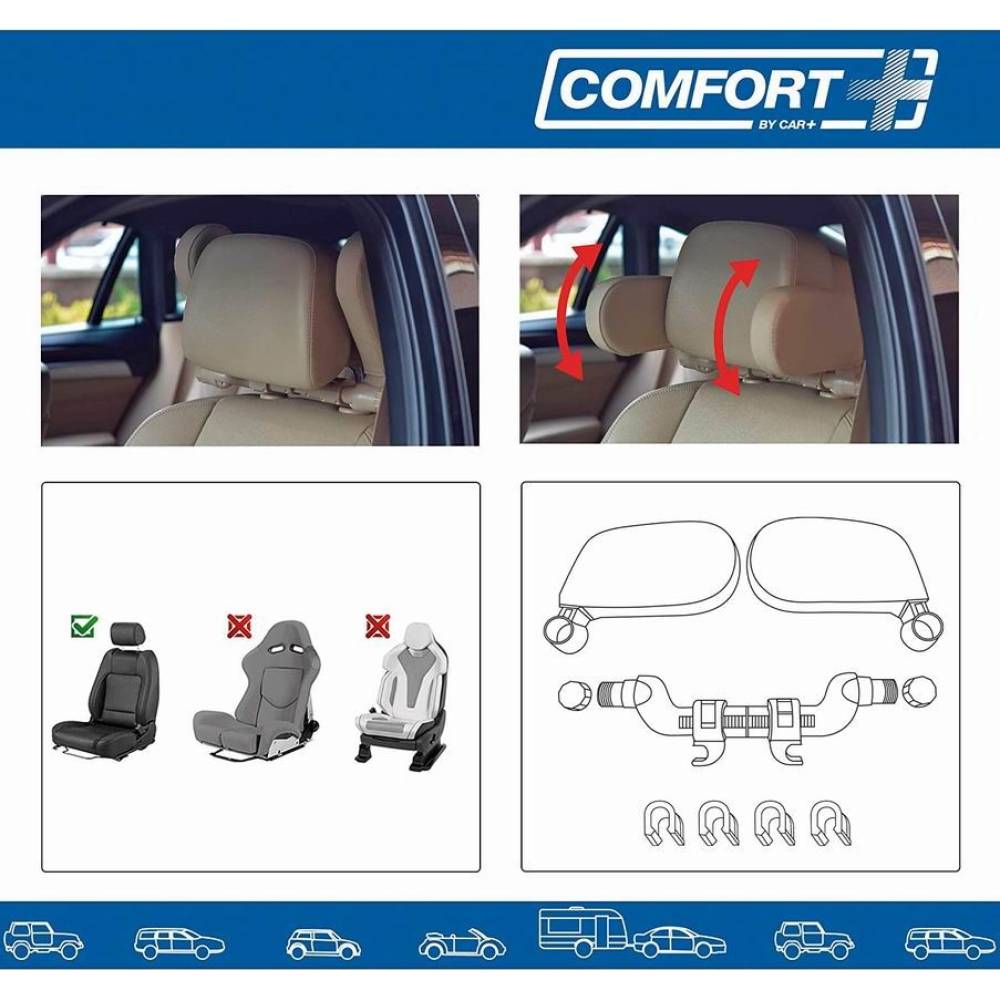 Suport cap cu laterale piele pentru dormit, pentru tetiera HLU2000 Car+