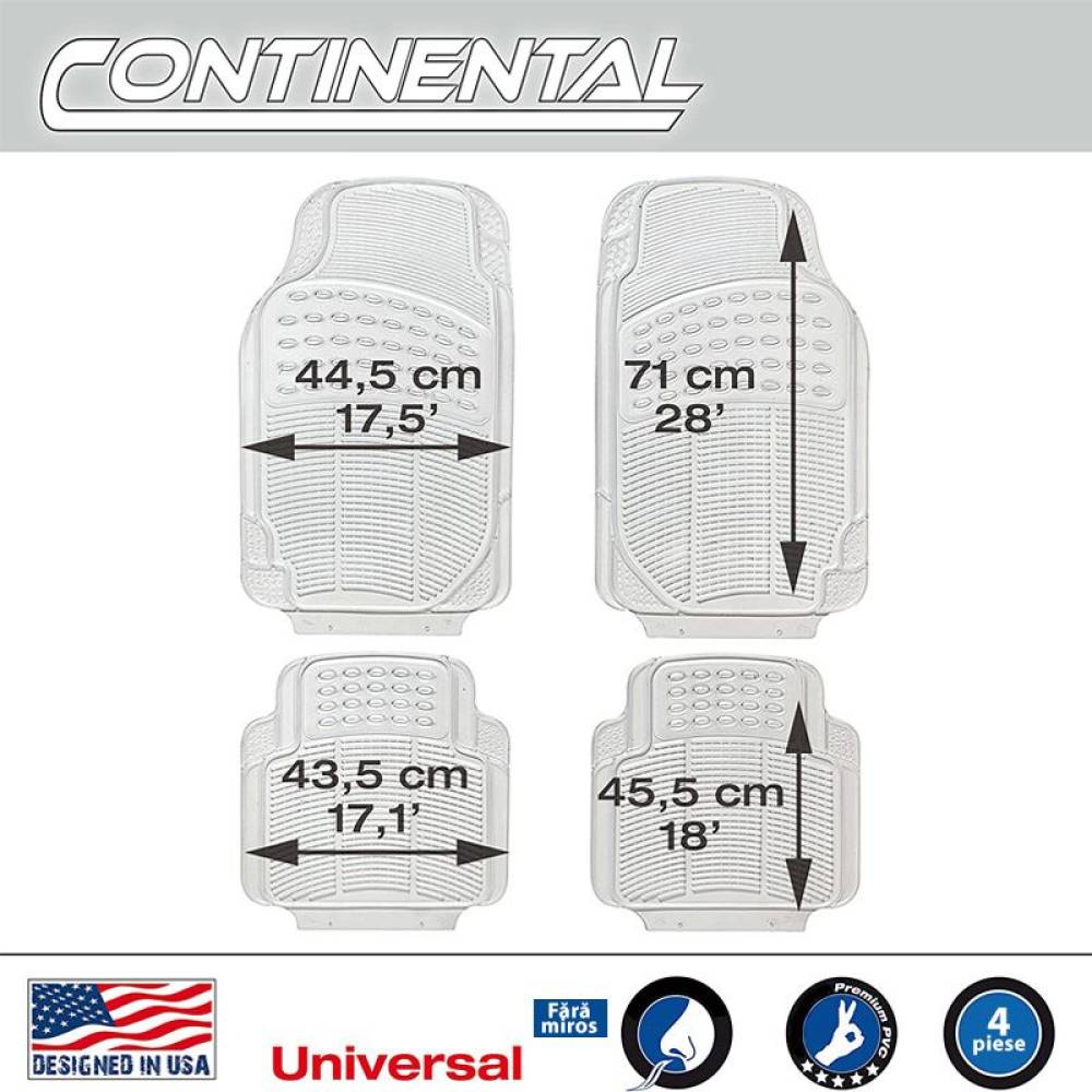 Set 4 covorase universale 71x49, ajustabile, din cauciuc, transparente Continental 30 CONTI30 Car+