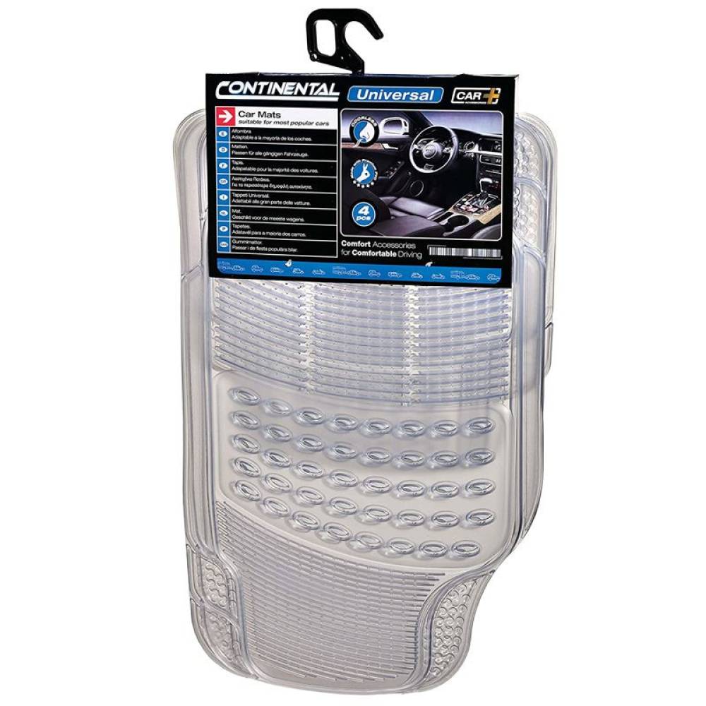 Set 4 covorase universale 71x49, ajustabile, din cauciuc, transparente Continental 30 CONTI30 Car+