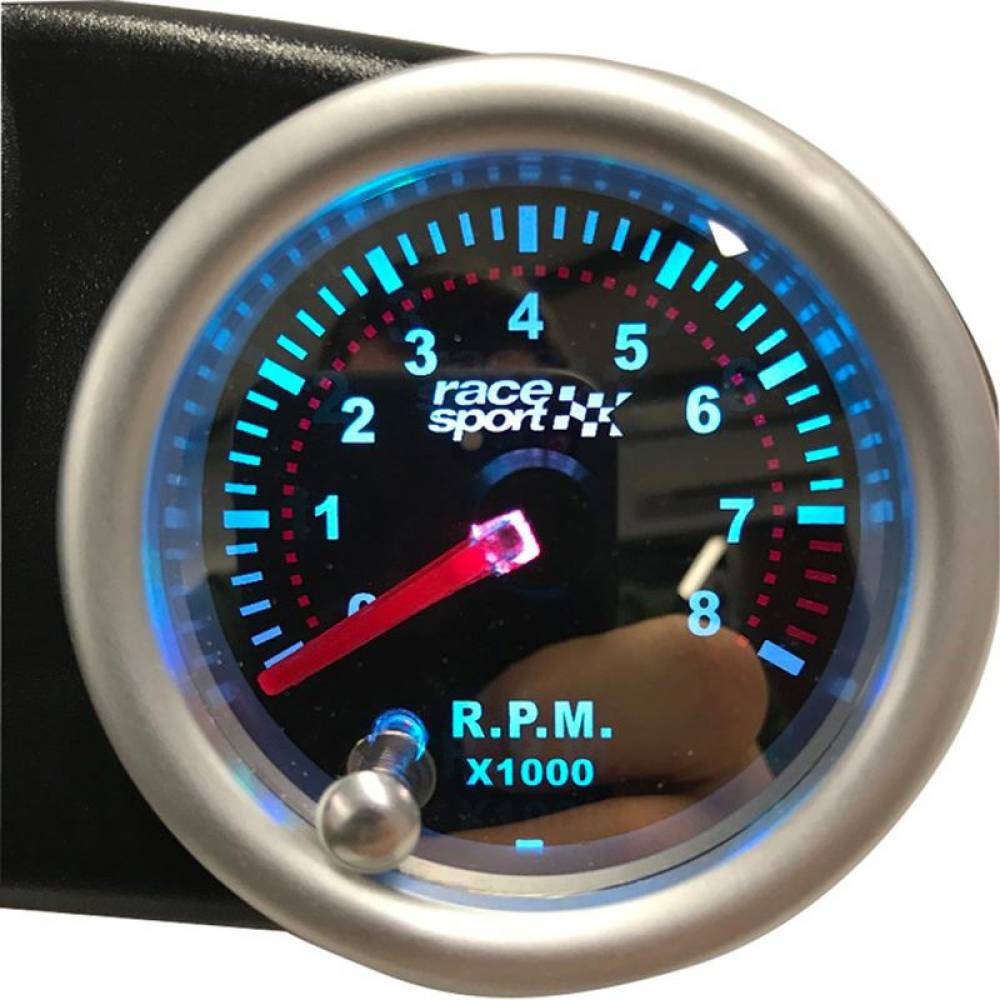 Ceas tahometru turatii, fi52mm, efect oglinda, 7 culori RFLX544 RaceSport