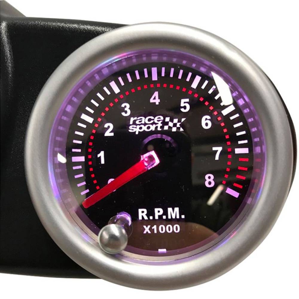 Ceas tahometru turatii, fi52mm, efect oglinda, 7 culori RFLX544 RaceSport