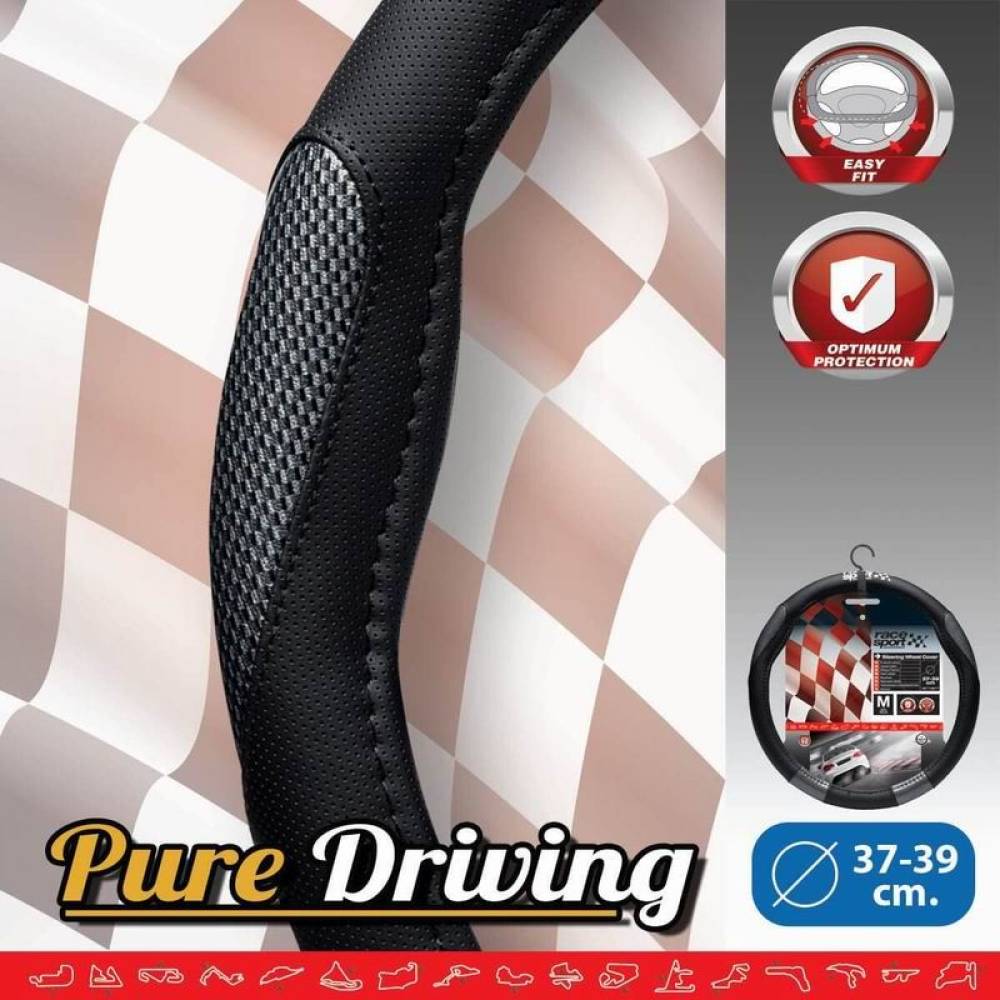 Husa volan 37-39cm, gravata RS, Carbon grip, 2505MM1 RaceSport